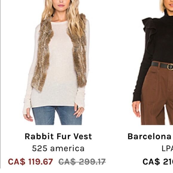 Rabbit Fur Vest jn Natural - Picture 9 of 9